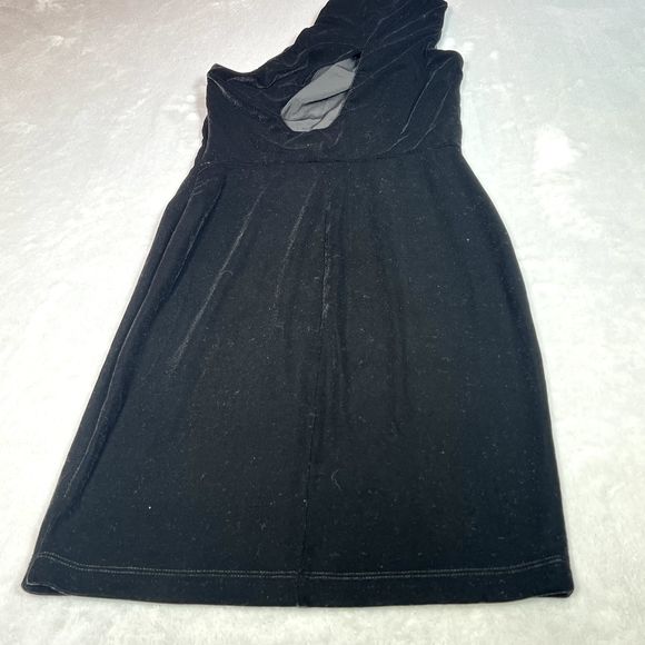 Cosmopolitan Dress The Population Women S Black Velvet Bellamy One Shoulder Mini - Picture 8 of 13